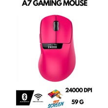 Belirtilmemiş Freewolf A7 Kablosuz Dijtal Ekranlı Oyuncu Mouse PAW3311 1000 Hz 24000 Dpı Bluetooth Mouse