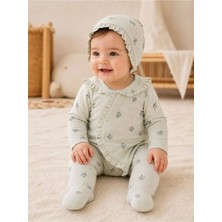 Ferasty İstanbul Kız Bebek Tulum Bebe Yaka Uzun Kollu — Açık Mavi
