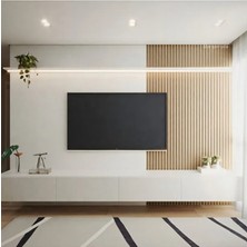 Mozide Mdf Opaco Tv Ünitesi 200 cm Mat Beyaz