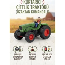 Farbu Oyuncak Uzaktan Kumandalı Işıklı Figürlü Gerçekçi Tasarım Çiftçi Traktörü 1:24 Ölçekli 6 Fonksiyonlu Oyuncak
