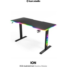 Karr Gaming Ion 25mm Rgb Aydınlatmalı Siyah Karbon Fiber Kaplama Oyuncu Masası