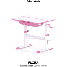 Karr Kids Flora Yükseklik Ayarlı Çocuk Çalışma Masası - Pembe