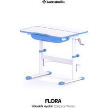 Karr Kids Flora Yükseklik Ayarlı Çocuk Çalışma Masası - Mavi