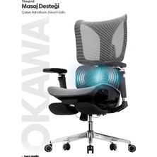 Karr Office Okawa Titreşimli Masaj Destekli Ergonomik Çalışma Koltuğu - Siyah