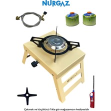 MOOD CLASS Katlanır Kamp Ocak 2AD 230GR Gaz Kartuşlu Çantalı 2kg Dar Çember Küçük Piknik Tüplere Uyum Setli Balkonda Bahçede Pratik Ocak