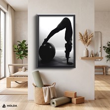 Holda Props Siyah Renk Çerçeveli Mdf Tablo Yoga Spor Figür Spor Tablo Duvar Dekorasyonu