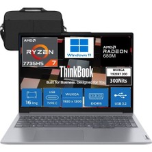 Lenovo Thinkbook 16 G7 Arp Amd Ryzen 7 7735HS 40GB Ddr5 1tb SSD Radeon 680M 16" Wuxga 300NITS IPS Windows 11 Taşınabilir Bilgisayar 21MW002CTR9 &çanta