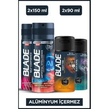 Blade Erkek Alüminyumsuz Deodorant Self Confidence, A.ı 1.0 2X150 Ml- Night Fire, Black Alpha 2X90 ml