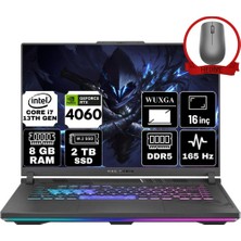 Asus Rog Strix G16 Intel Core I7 13650HX 8gb 2tb SSD RTX4060/8GB 165Hz Freedos 16" Wuxga Taşınabilir Bilgisayar G614JV-N3452-A3