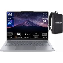 Lenovo Thinkbook 14 G8 Ial Ultra 7 255H 21SJ007BTX-K108 64GB 4tb+4tb Arc 140T W11PRO 14" 60 Hz Wuxga Notebook & Karina Çanta