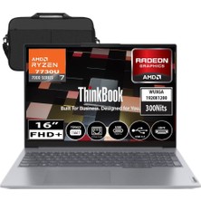 Lenovo Thinkbook 16 G7 Arp Amd Ryzen 7 7735HS 48GB Ddr5 1tb SSD Radeon 680M 16" Wuxga 300NITS IPS Freedos Taşınabilir Bilgisayar 21MW002CTR010 &çanta