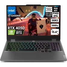 Lenovo Loq I5-12450HX 32-Gbddr5 1 Tbssd RTX4050 (6gb) 105W 15.6" Fhd 144Hz Freedos Oyuncu Bilgisayarı 83GS009ATRHMF3