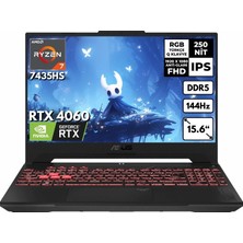 Asus Tuf Gaming A15 Ryzen-7 7435HS 64-GB DDR5 1 TB SSD RTX4060 (8GB-115W) 15.6" Fhd Freedos Taşınabilir bilgisayar Oyuncu Notebook FA507NVR-LP147HMF4