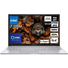 Asus Vivobook 15 I7-1355U 24GB 512GB SSD 15.6" Fhd Windows 11 Pro Taşınabilir Bilgisayar X1504VA-NJ412HMF47