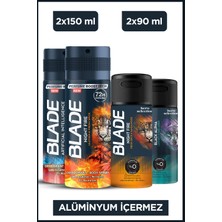 Blade Erkek Alüminyumsuz Deodorant Seti - Night Fire,a.ı 1.0 2X150 ml - Night Fire,black Alpha 2X90 ml