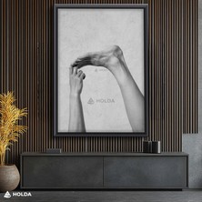 Holda Props Siyah Renk Çerçeveli Mdf Tablo Yoga Figür Insan Figürü Tablo Duvar Dekorasyonu