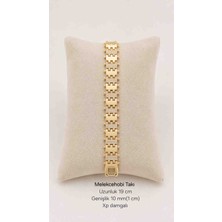 Xuping Jewelry Melekcehobi Xuping 14K Altın Kaplama Zirkon Taşlı Geometrik Desenli Kadın Bileklik – 10 mm Genişliğinde 19 cm Uzunluğunda