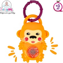 Babycim Maymun Figürlü Işıklı Sesli Çıngırak Bebek Oyuncağı +3 Ay