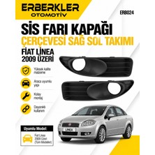 ERBERKLER Fiat Linea Siyah Sis Farı Kapağı Çerçevesi Sağ Sol Takımı 2009 Üzeri