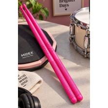 Midex GFK-801PK 5A Bateri Baget Kırılmaz Polyemid Pembe Renk Davul Bageti 5A Drumsticks