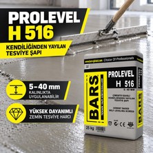 Bars Arge Toptan Prolevel H 516 Tesviye Şapı, 5-40 mm Kendiliğinden Yayılan, Hızlı Kuruyan Aşınma Dirençli 25 kg