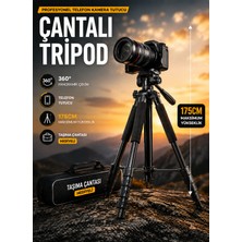 Moxti 175 cm Profesyonel Boy Tripod – Telefon ve Kamera Uyumlu, Taşıma Çantalı Ayarlanabilir Çekim Standı