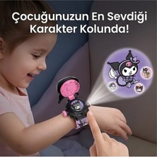 LRS Store Projeksiyonlu Kuromi Figürlü Çocuk Saati Dijital Saat Işıklı Kız Çocuk Hediye 4-14 Yaş