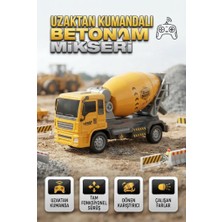 Farbu Oyuncak Uzaktan Kumandalı 5 Fonksiyonlu Işıklı 1:50 Ölçekli Dönen Tamburlu Beton Mikseri Oyuncak Iş Makinesi