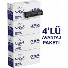 Nekes Toner Hp Laserjet Pro M1214 / M1214NFH Siyah Muadil Toner 4\' Lü Paket - Çipli / CE285A(85A)