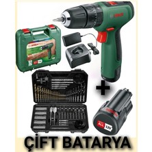 Bosch Easyımpact 1200 Darbeli Şarjlı Matkap Vidalama 2x2 Ah 12 V  ve Bosch 103 Parça Uç ve Aksesuar Seti