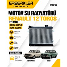 ERBERKLER Motor Su Radyatörü Renault 12 Toros Uyumlu 3 Sıra Süper Veka Marka