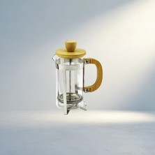 Gees Global Şık French Press 350ML Bambu Sap ve Kapak ile Cam Süzgeç