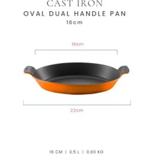 Voeux Amusant Koleksiyonu Döküm Oval Sahan 16 cm
