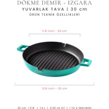Voeux Profond Koleksiyonu Döküm Yuvarlak Izgara Bombe Tava 30 cm