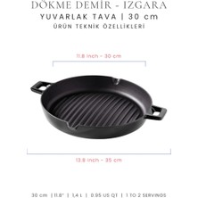 Voeux Elegance Koleksiyonu Döküm Yuvarlak Izgara Bombe Tava 30 cm