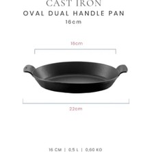 Voeux Elegance Koleksiyonu Döküm Oval Sahan 16 cm