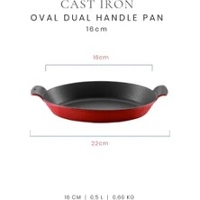 Voeux L'amour Koleksiyonu Döküm Oval Sahan 16 cm
