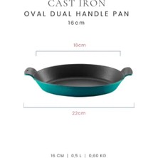 Voeux Profond Koleksiyonu Döküm Oval Sahan 16 cm