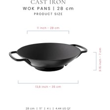 Voeux Elegance Koleksiyonu Döküm Wok Tava 28 cm