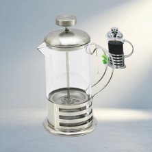 Gees Global Şık Metal Kapaklı French Press 800ML Cam Bitki Süzgeci