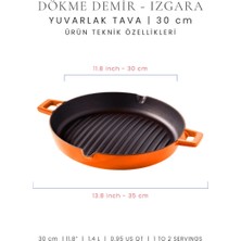 Voeux Amusant Koleksiyonu Döküm Yuvarlak Izgara Bombe Tava 30 cm