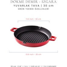 Voeux L'amour Koleksiyonu Döküm Yuvarlak Izgara Bombe Tava 30 cm