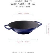 Voeux Azure Koleksiyonu Döküm Wok Tava 28 cm