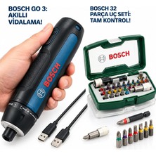 Bosch Go 3 Akülü Vidalama Makinesi ve Bosch 32 Parça Vidalama Uç ve Aksesuar Seti