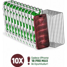 Evax [10 Adet E-Pro] iPhone 18 Pro Max Uyumlu Kolay Kurulum Aparatlı 5d Platinum Tam Kaplayan Cam Ekran Koruyucu