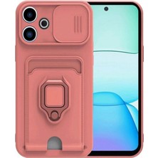 Marsilyan™- Xiaomi Redmi 13 4g Kılıf Zuma Kartvizitli Yüzüklü Silikon - Pembe