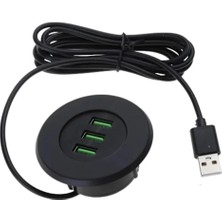 Temiz Pazar 6028 USB 3 Port Hub Masaüstü Gömme Çoklayıcı Çoğaltıcı Kablolu Şarj