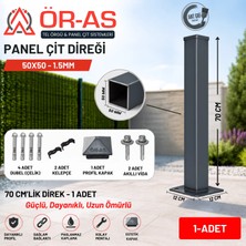 Ör-As Tel Örgü Panel Çit Direği AKSESUARLI-(-70CM-)RENK Antrasit Gri