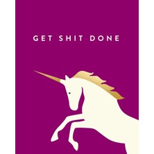 Get Shit Done: Bullet Grid Journal, Unicorn, Fuscia, 150 Dot Grid Pages, 8X10, Professionally Designed