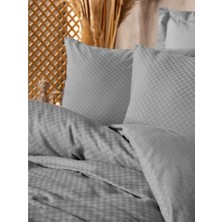 Cotton Box Rf Dual -Plaid Gri- Çift Kişilik Nevresim Takımı